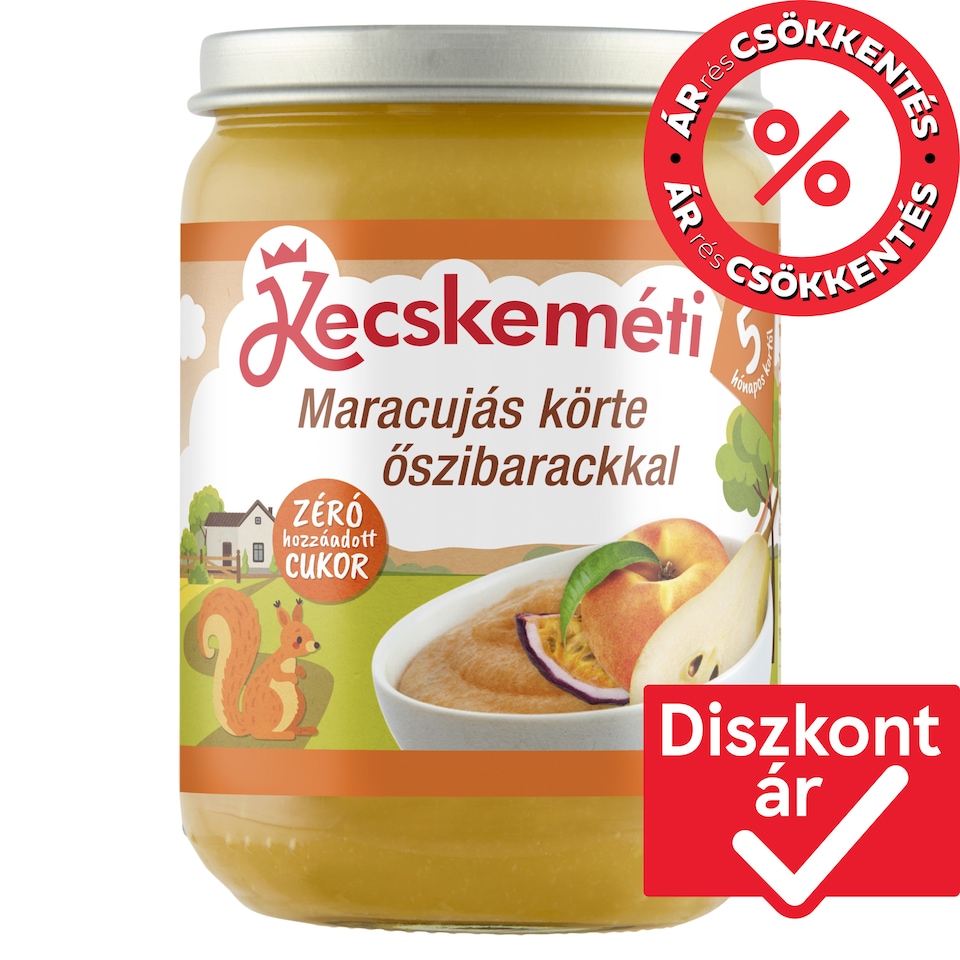 Kecskeméti maracujás körte őszibarackkal bébidesszert 5 hónapos kortól 190 g