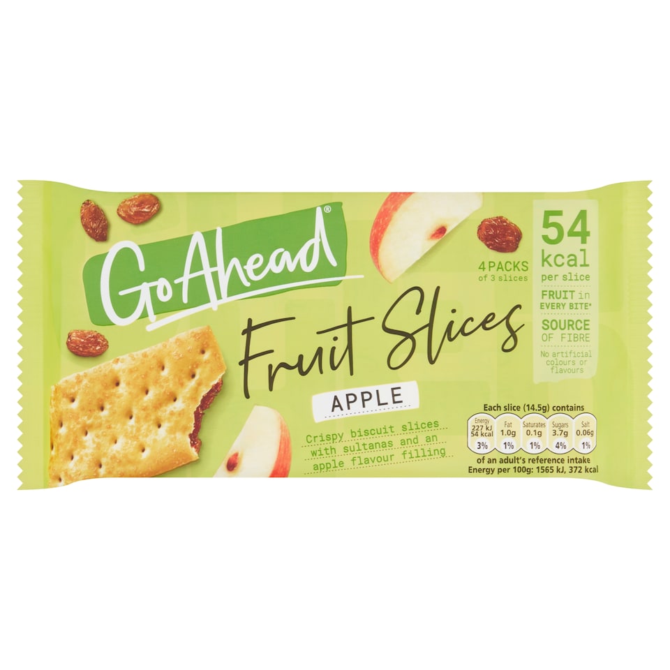 Go Ahead Apple Crispy Fruit Slices Snack Bars Multipack 4 x 43.6g
