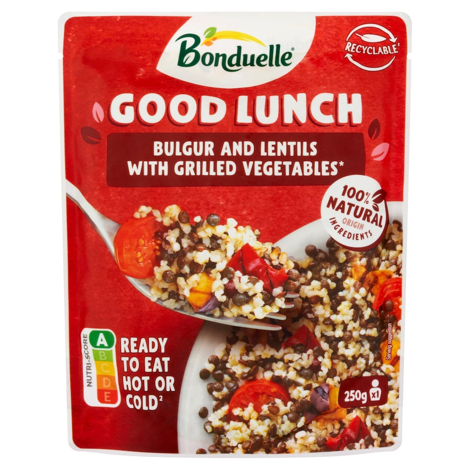 image 1 of Bonduelle Good Lunch Lentils, Bulgur, Grilled Red Peppers and Eggplants, Cherry Tomatoes Mix 250 g