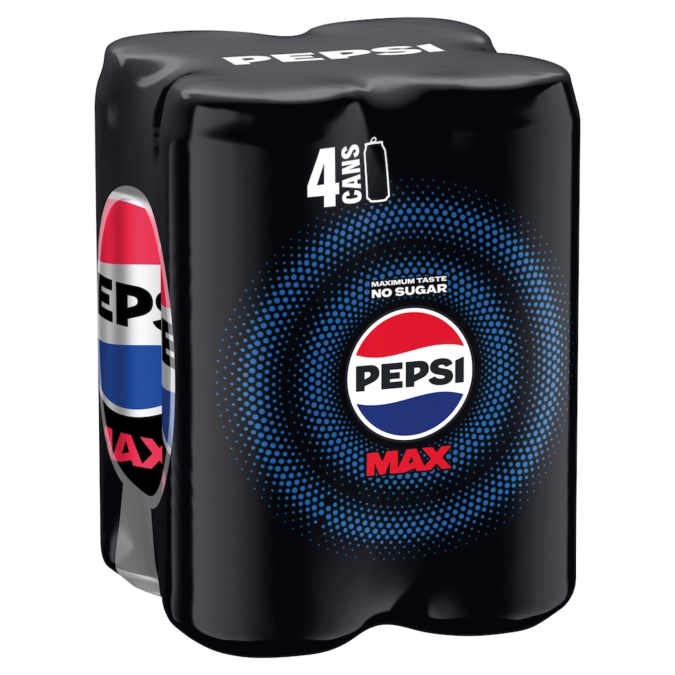 Pepsi Max Cola Zero Sugar Cans 4 x 330ml