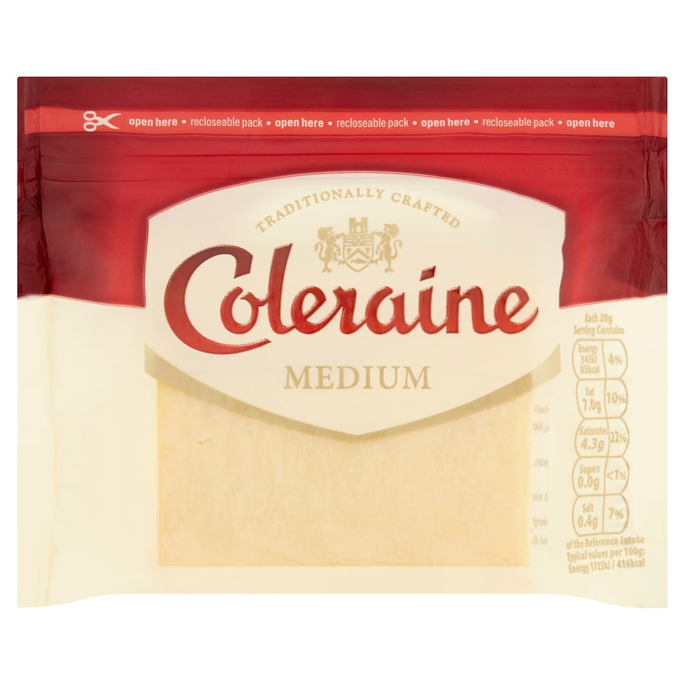 Coleraine Medium Cheddar Cheese 200 G