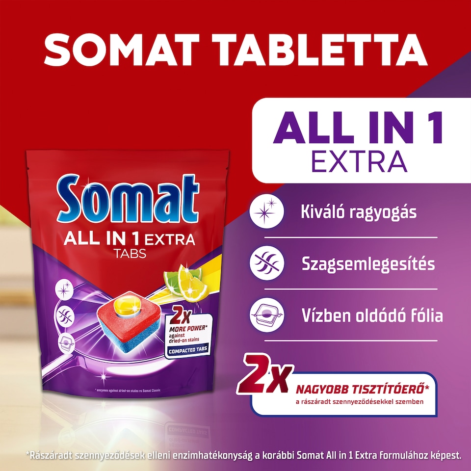 image 1 of Somat All in 1 Extra Lemon & Lime Dishwasher Tablet 85 pcs 1275 g