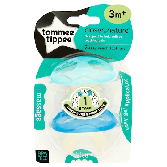 Tommee Tippee Closer To Nature Teether X2 Stage 1 3 Mths+ Tesco Groceries