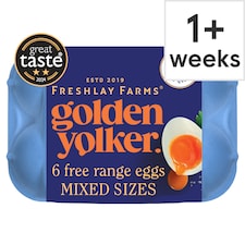 Freshlay Golden Yolks 6 Free Range Mixed Weight 328G