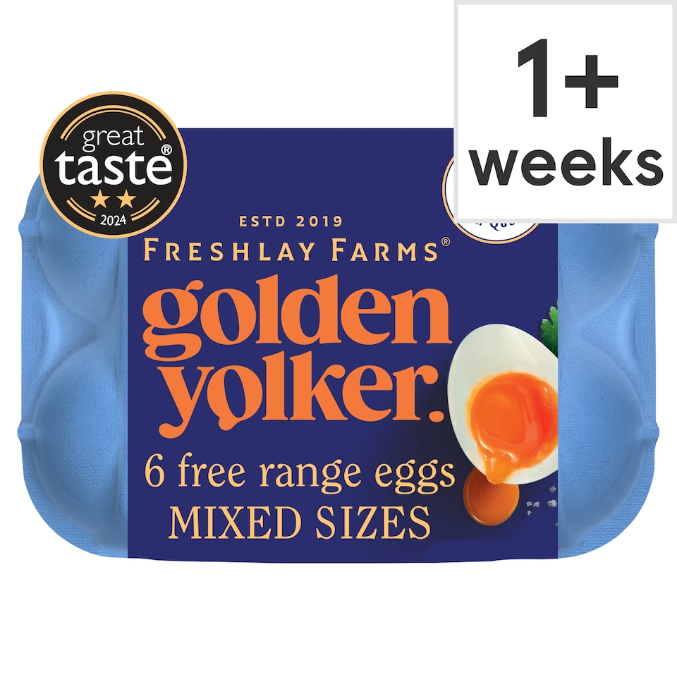 image 1 of Freshlay Golden Yolks 6 Free Range Mixed Weight 328G