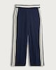 image 4 of F&F Active Cotton Rich Side Stripe Wide Leg Trousers in Navy