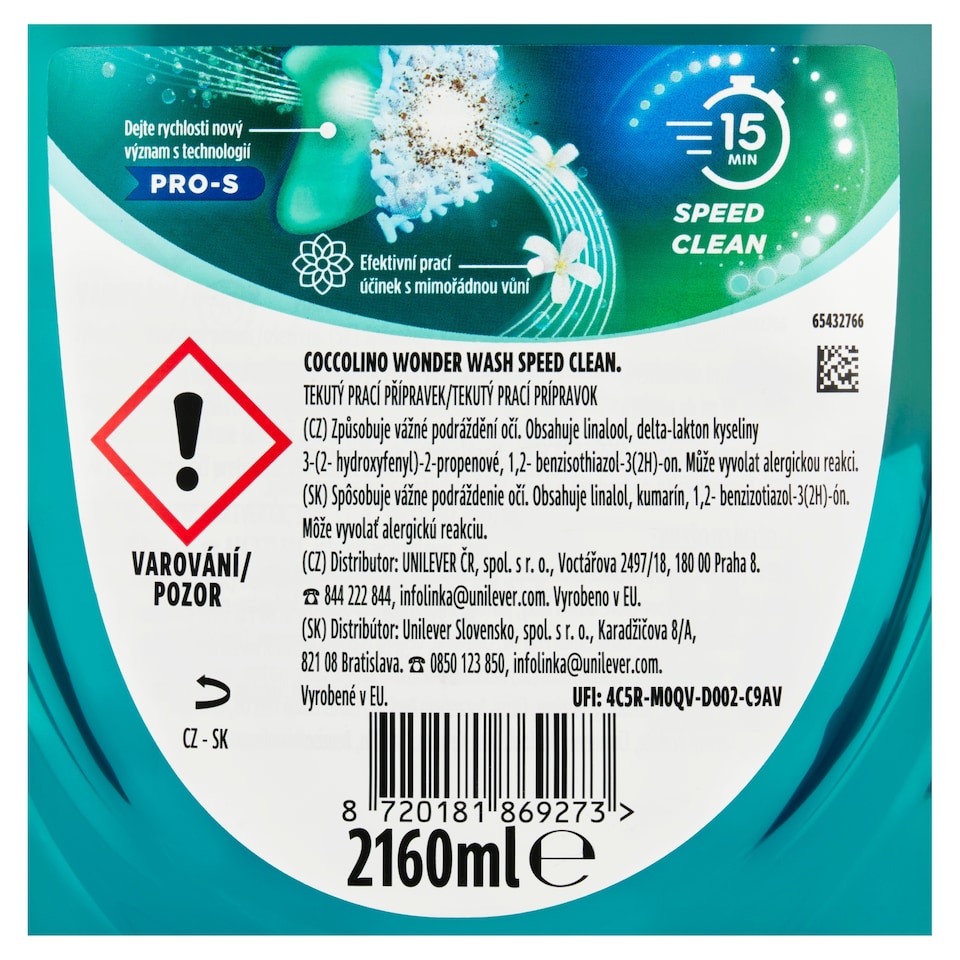 obrázok 1 z Coccolino Wonder Wash prací gél Speed Clean 54 w