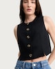 image 1 of F&F Button Front Co-ord Waistcoat in Black