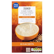 Tesco Easy Oats Golden Syrup Porridge 10 X39g