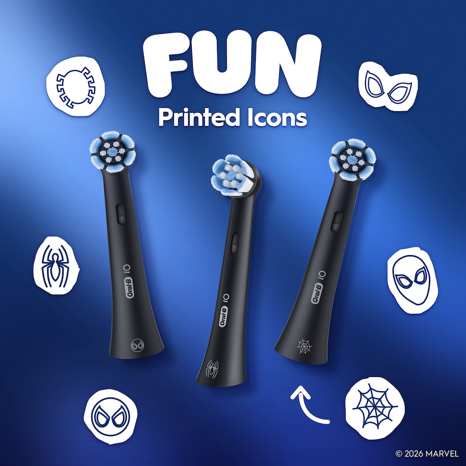 image 1 of ORAL-B iO2 Kids Junior Spiderman Gentle Clean Refills 2CT