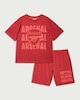 image 1 of Arsenal 2-Piece Pure Cotton Top and Shorts Pyjama Set in Red