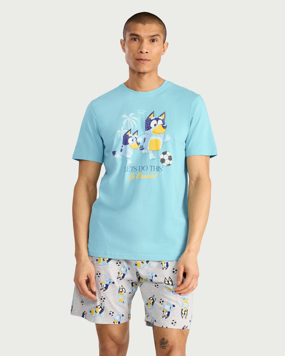 image 1 of Bluey Pure Cotton Short Pyjama Set in Multi