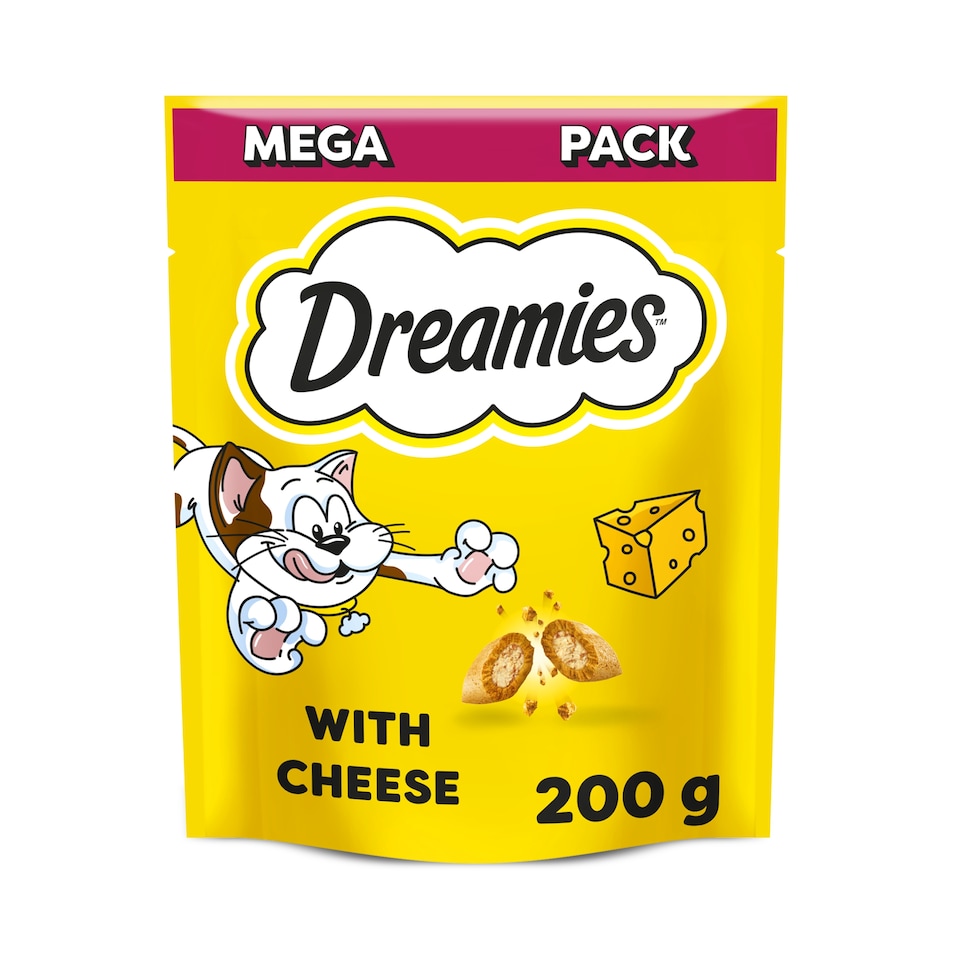 image 1 of Dreamies Cat Treat Biscuits with Cheese Mega Pack 200g