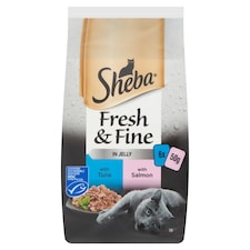 Sheba Fresh & Fine Wet Cat Food Tuna & Salmon in Jelly 6x50g