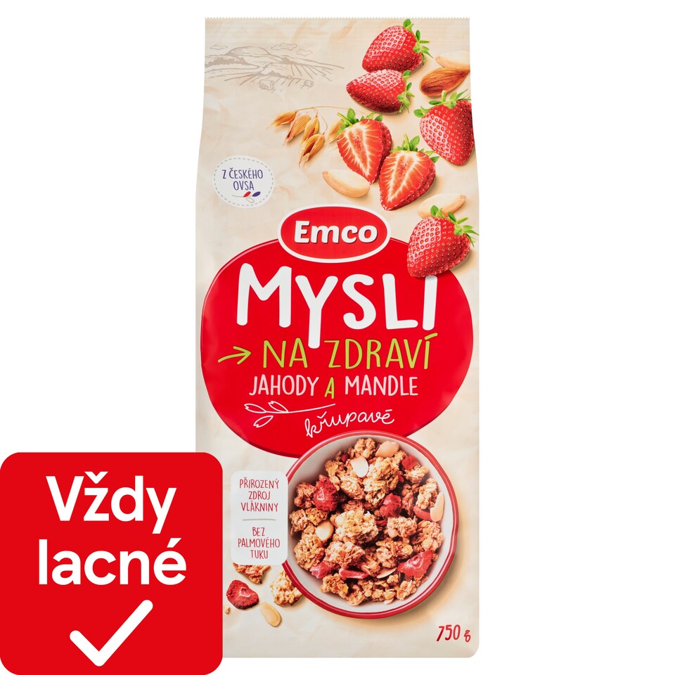 Emco Mysli na Zdraví Chrumkavé jahody a mandle 750 g
