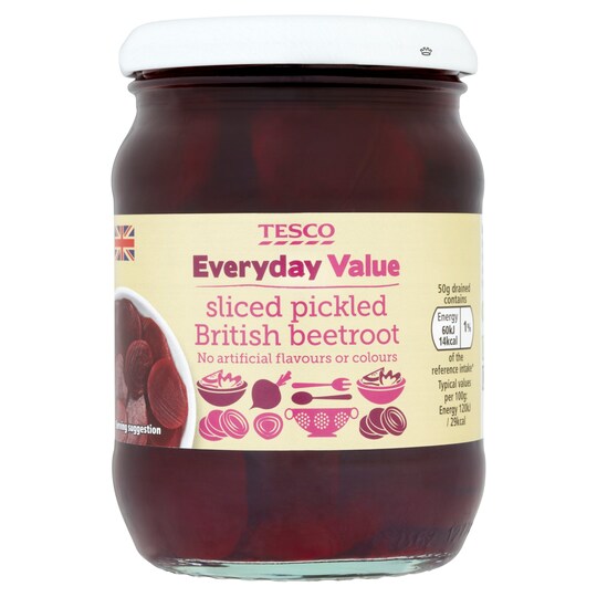 Tesco Everyday Value Sliced Pickled Beetroot 340G Tesco Groceries
