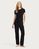 image 3 of F&F CoolEase™ Ribbed Short Sleeved Pyjama Top in Black