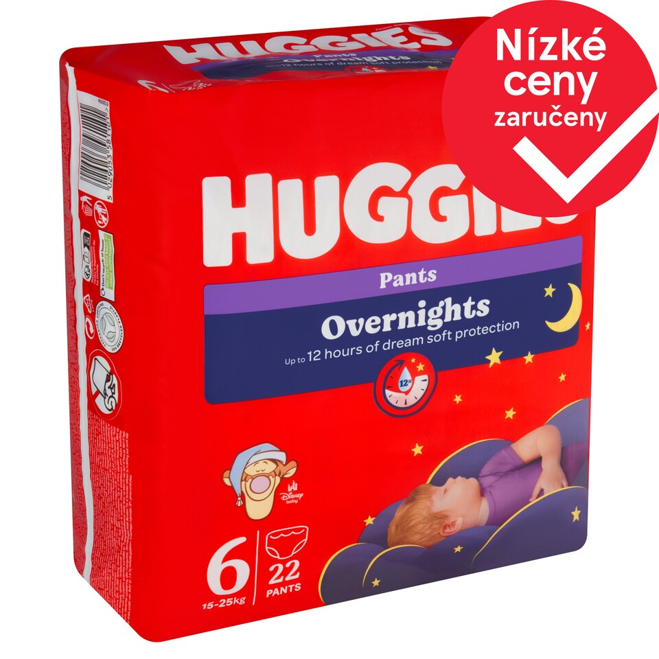 Huggies Dětské noční plenky velikost 6 pro děti 15-25kg 22 ks