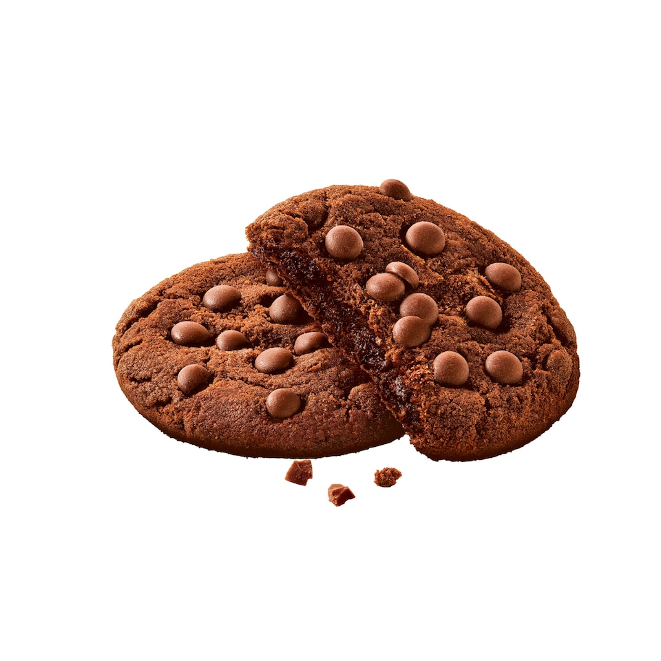 obrázok 1 z Milka Sensation Cookies All Choco kakaové sušienky s mäkkým stredom a kúskami mliečnej čoko. 156 g