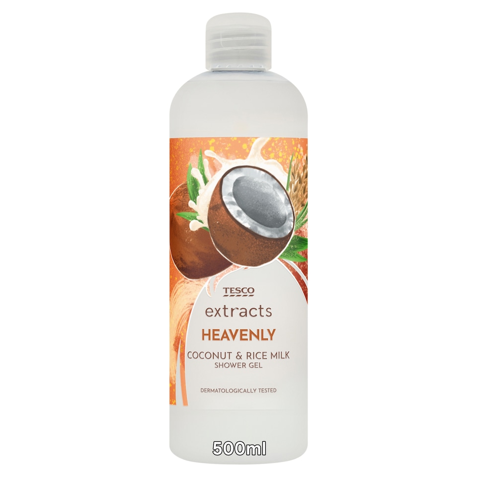 TESCO EXTRACTS HEAVENLY COCONUT & RICE MILK SHOWER GEL 500ML