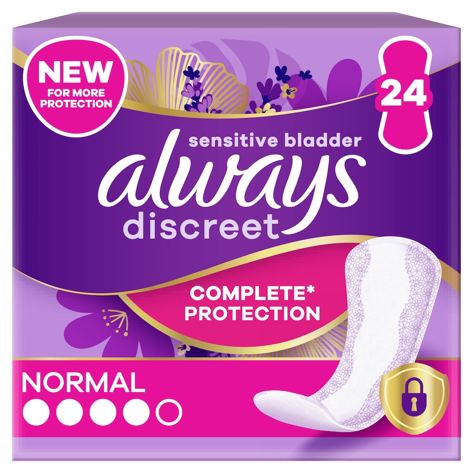 image 1 of Always Discreet Incontinence Liners Normal 24 Pack