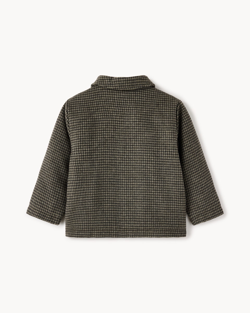 image 1 of F&F Boys Herringbone Zip Up Jacket in Brown