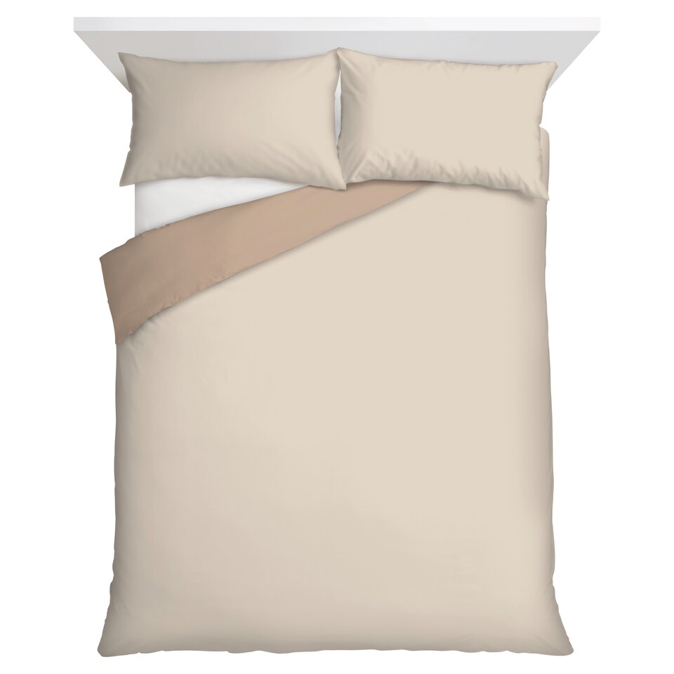 F&F Home Bedding Natural Brushed Duvet Set Super King