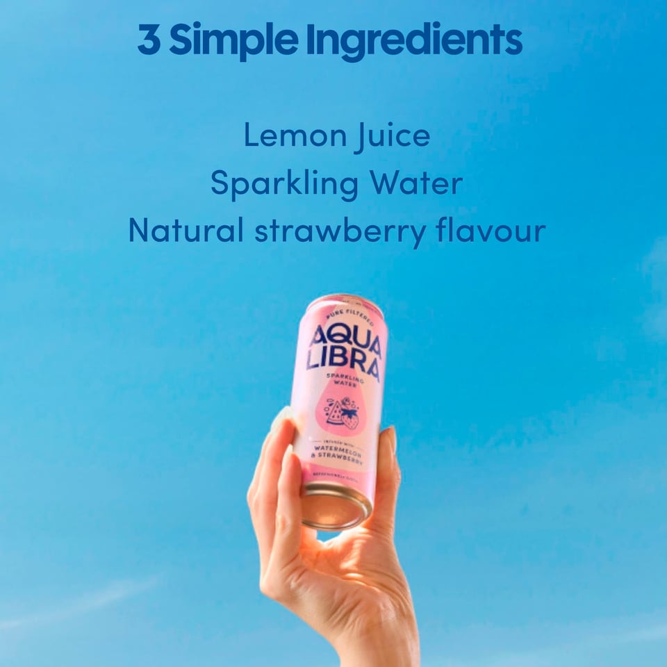 image 1 of Aqua Libra Sparkling Water Watermelon & Strawberry 4 x 330ml