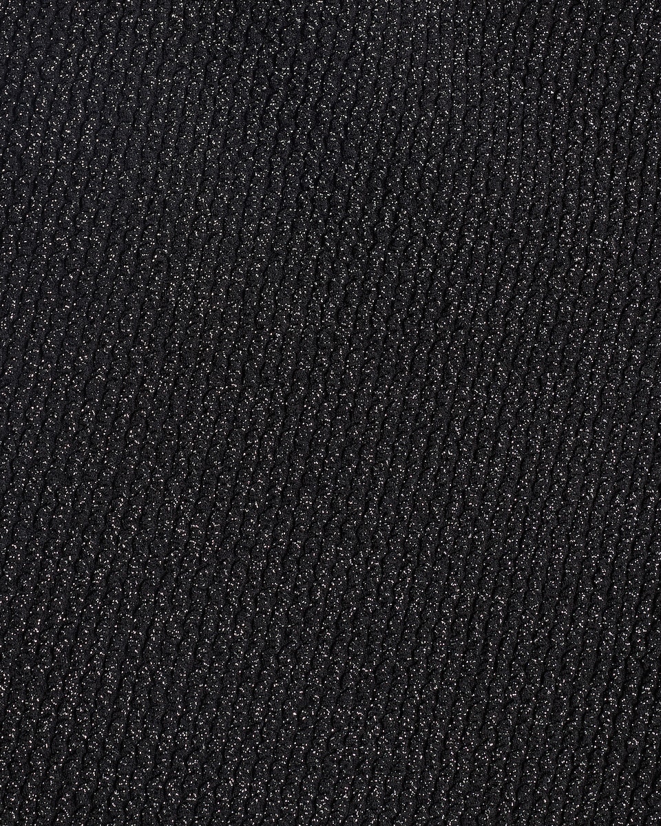 image 1 of F&F Girls Metallic Crinkle Textured Swimsuit in Black