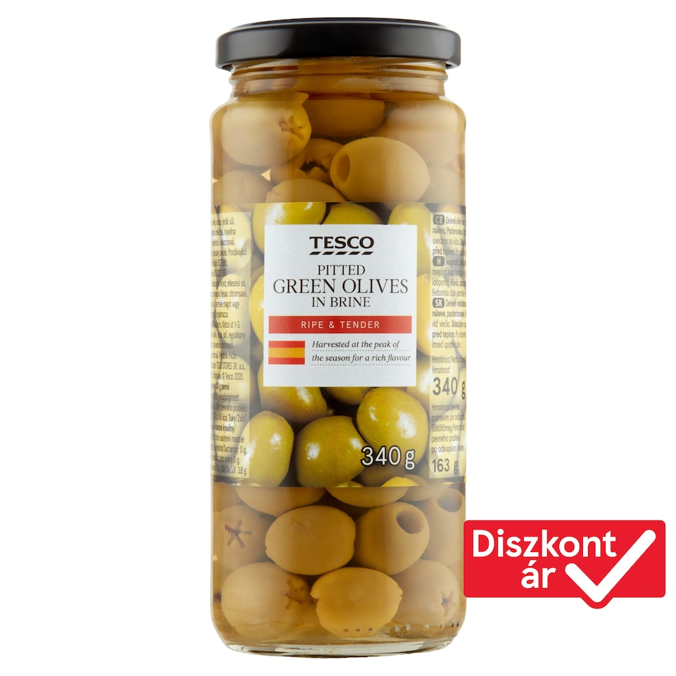 Tesco magozott zöld olívabogyó 340 g