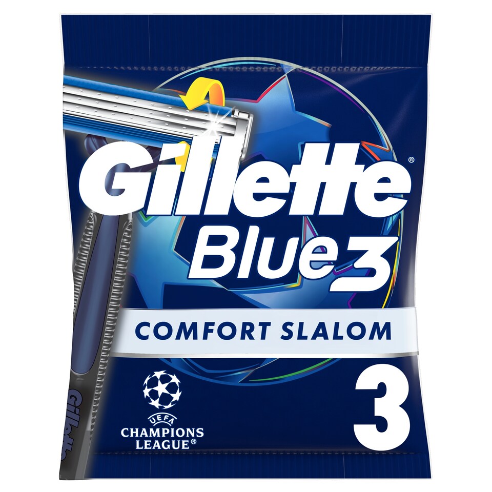 image 1 of Gillette Blue3 Comfort Slalom Disposable Razors x3