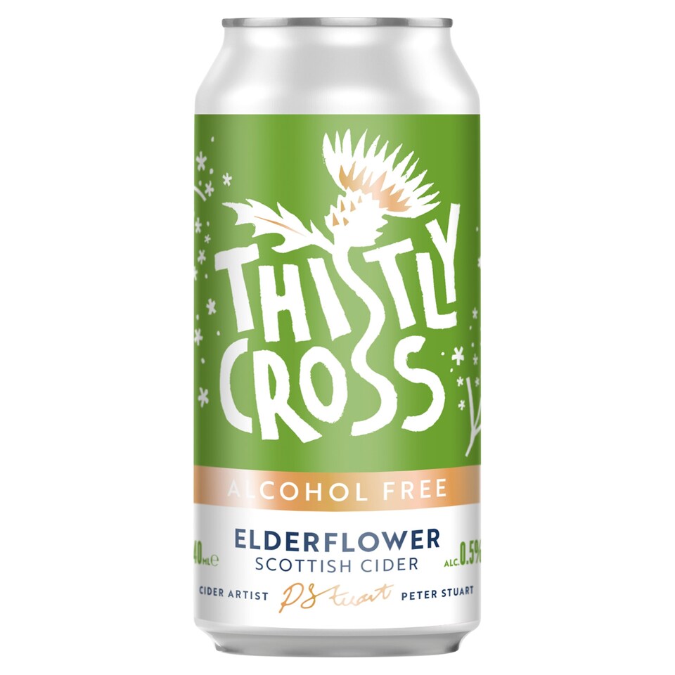 Thistly Cross Cider Elderflower Alcohol Free Scottish Cider 440ml