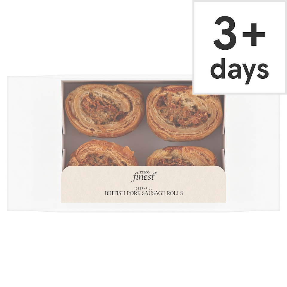 Tesco Finest 4 Deep- Fill Pork Sausage Rolls 180g