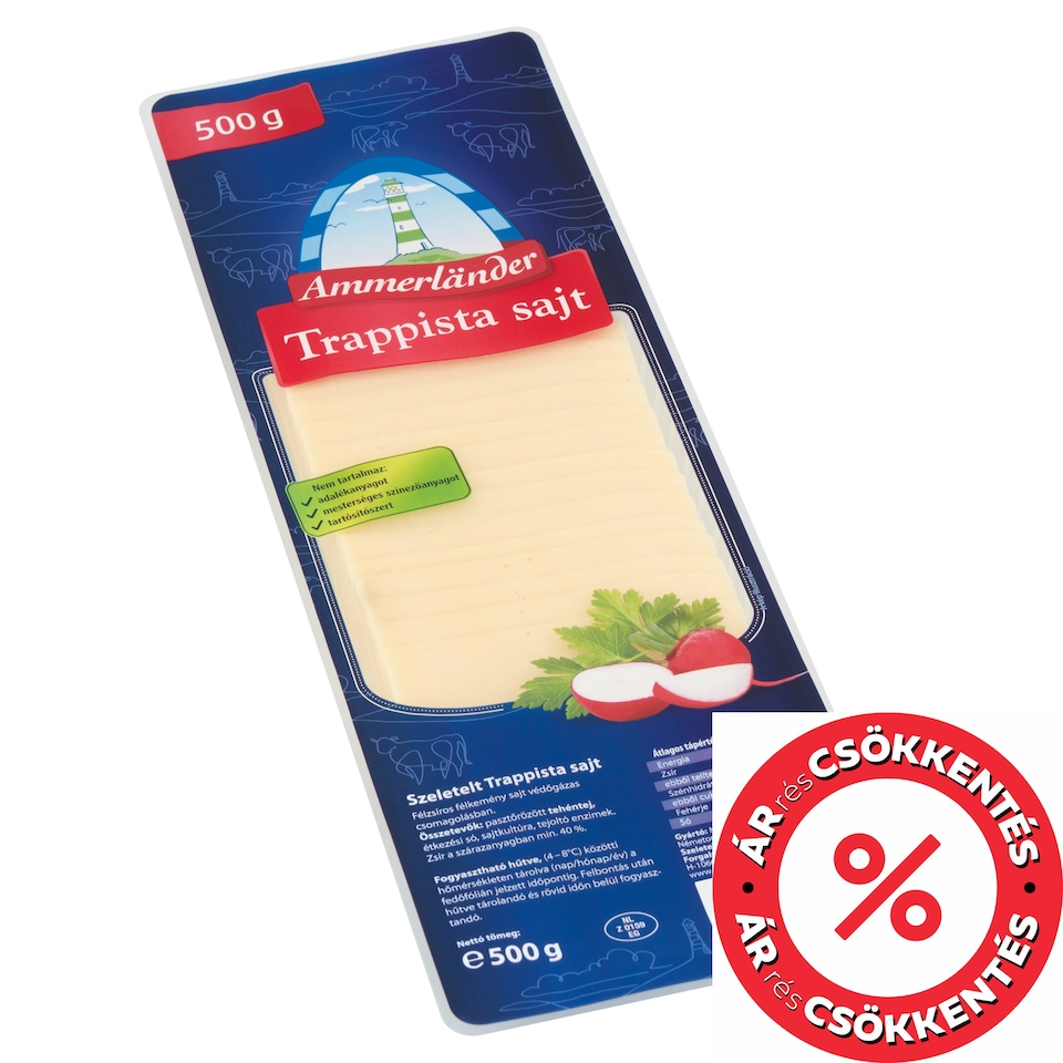 Ammerländer szeletelt trappista sajt 500 g