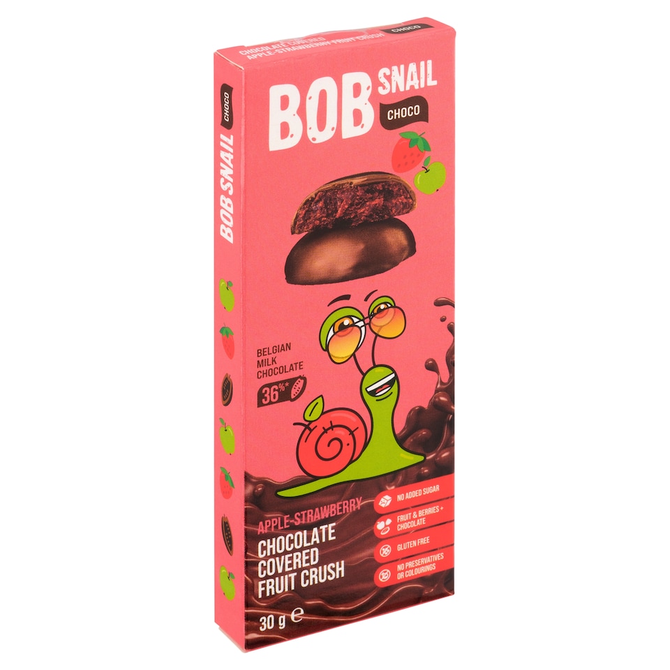 Obrázek 1 pro produkt Šnek Bob Jablečno-jahodová pochoutka v mléčné čokoládě 3 ks 30g