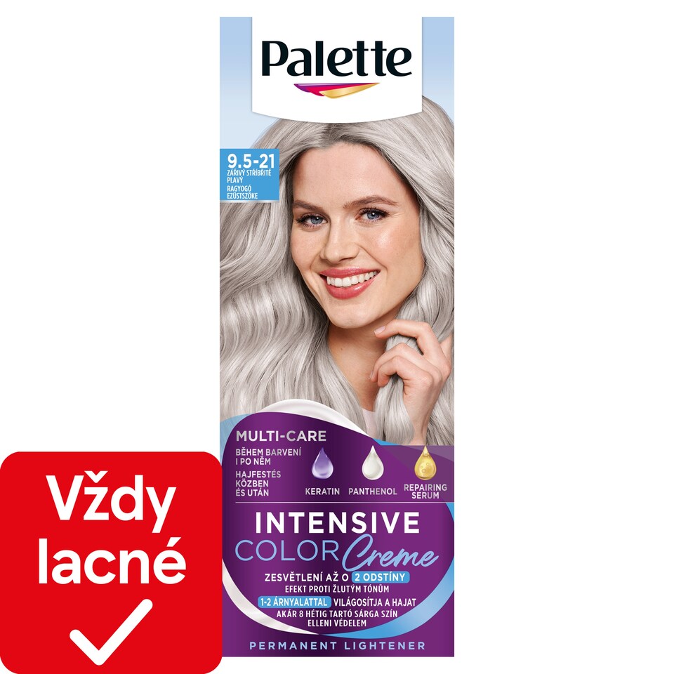 obrázok 1 z Palette Intensive Color Creme farba na vlasy Žiarivý striebristo plavý 9,5-21