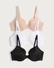 image 4 of F&F 3-Pack Underwired T-Shirt Bra in Multi Black White
