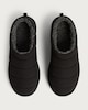 image 2 of F&F Boys Padded Faux Fur Lined Mule Slippers in Black