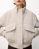 image 1 of F&F Funnel Neck Zip Up Jacket in Neutral