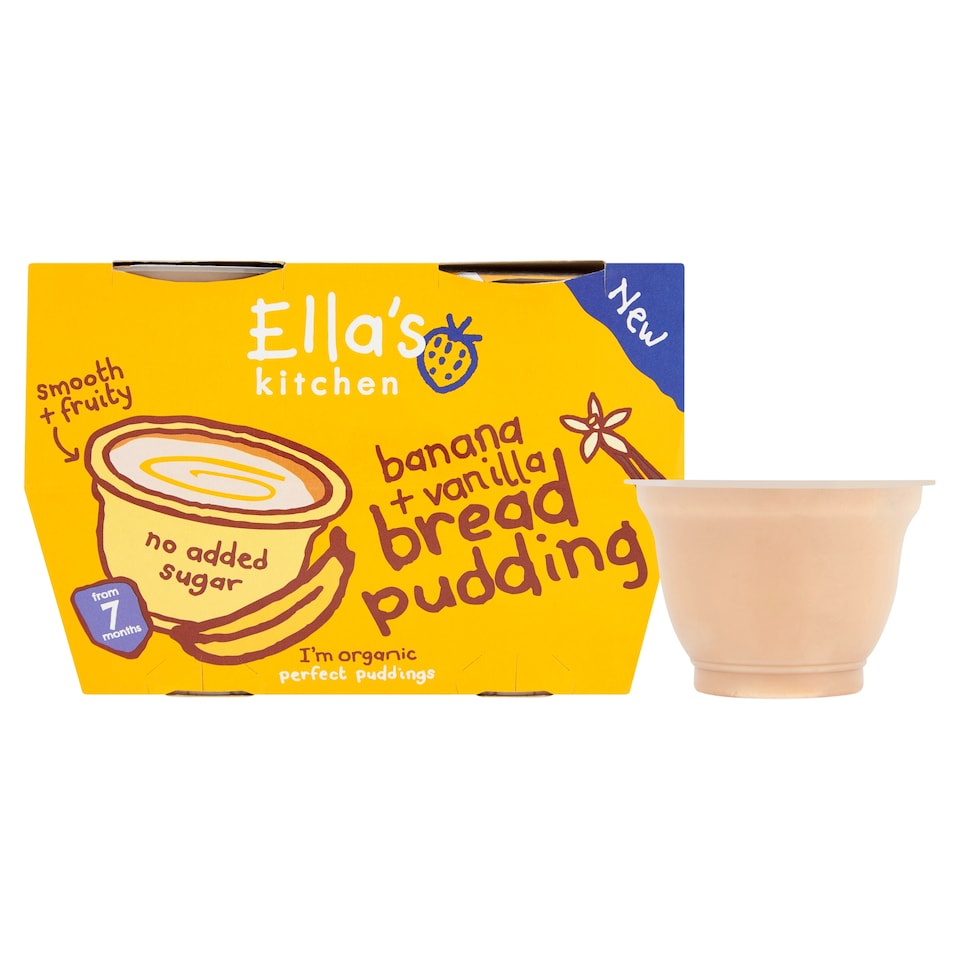 image 1 of Ella's Kitchen Banana & Vanilla Bread Pudding 4X80g
