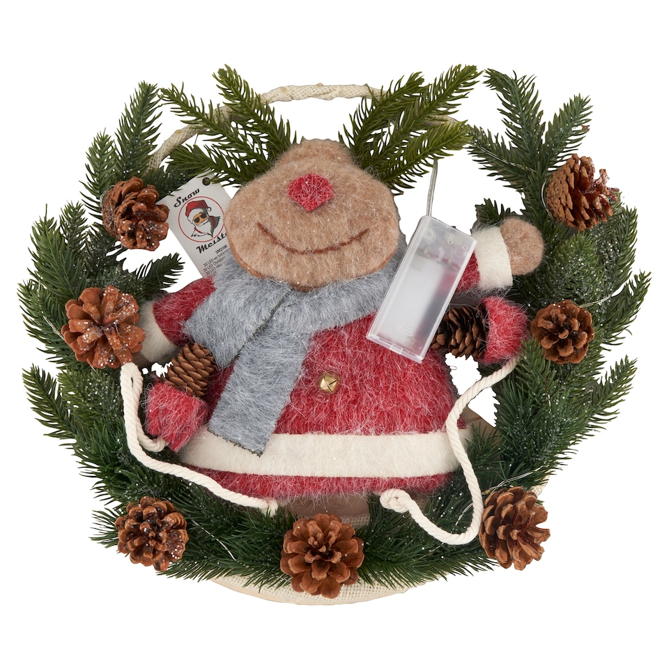 Snow Meister Vánoční ozdoba na dveře s 30 LED