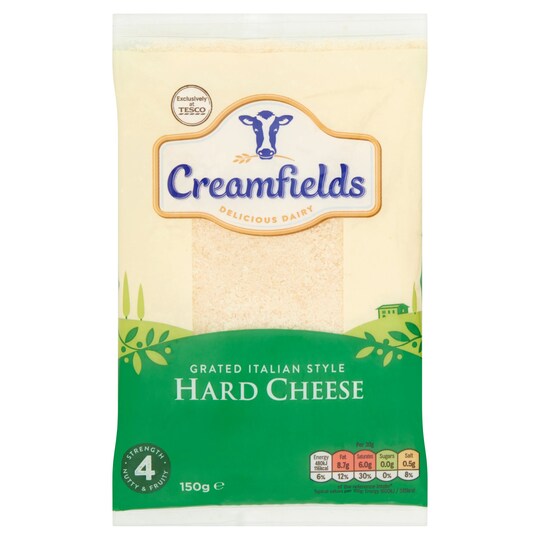 Creamfields Grated Italian Hard Cheese 150G Tesco Groceries
