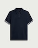 image 4 of F&F Textured Zip Neck Relaxed Fit Polo Shirt in Navy