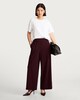 image 2 of F&F Side Stripe Wide Leg Trousers in Burgundy