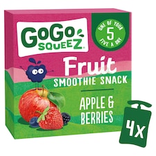 GOGO SQUEEZ Fruit Smoothie Snack Apple Berries 4 x 90g