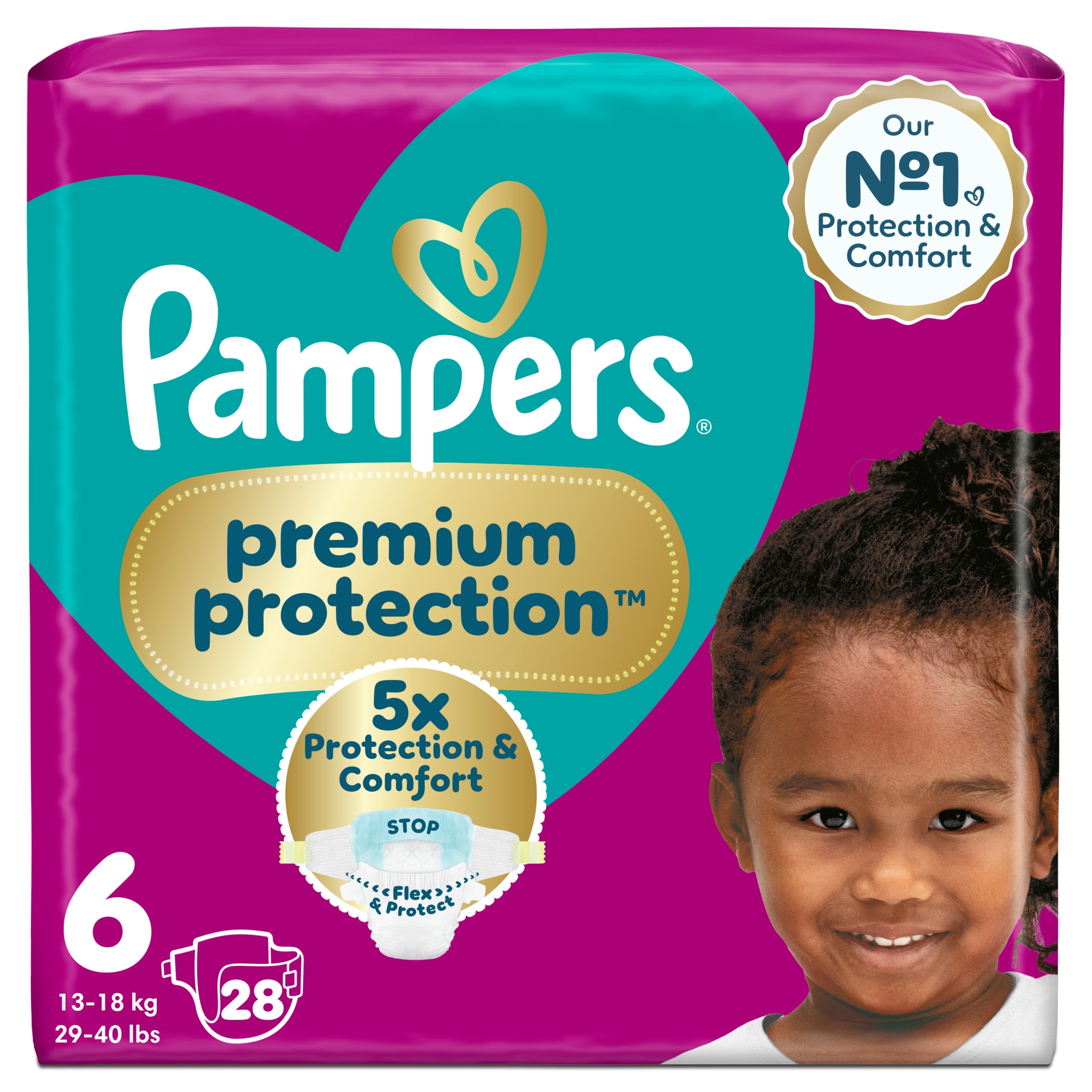 Pampers Premium Protection Size 6 28 Nappies