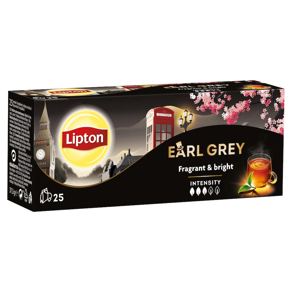 Obrázek 1 pro produkt Lipton Earl Grey černý čaj aromatizovaný 25 sáčků 37,5g