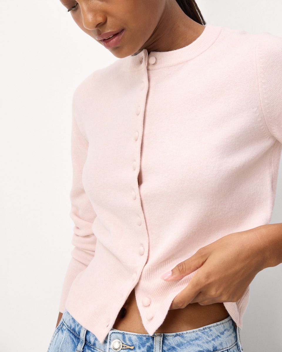 image 1 of F&F Knitted Long Sleeved Cardigan in Pink
