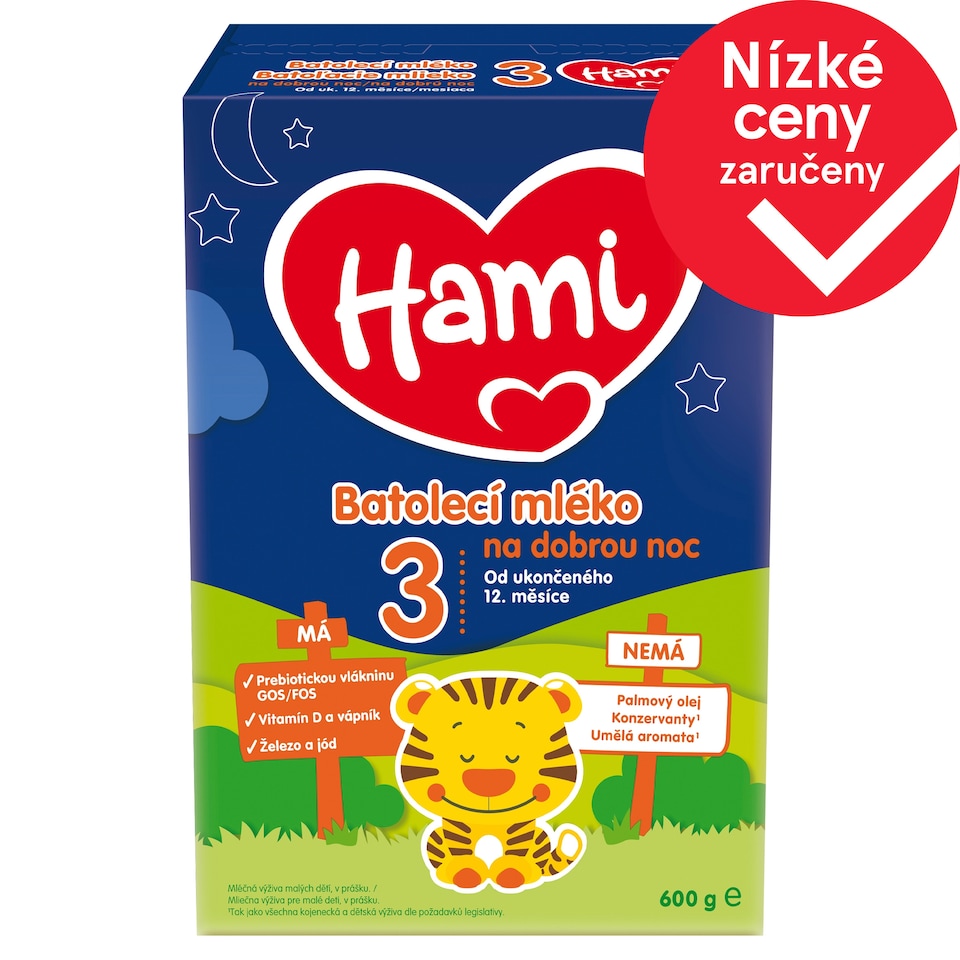Obrázek 1 pro produkt Hami 3 batolecí mléko na dobrou noc od uk. 12. měsíce 600g