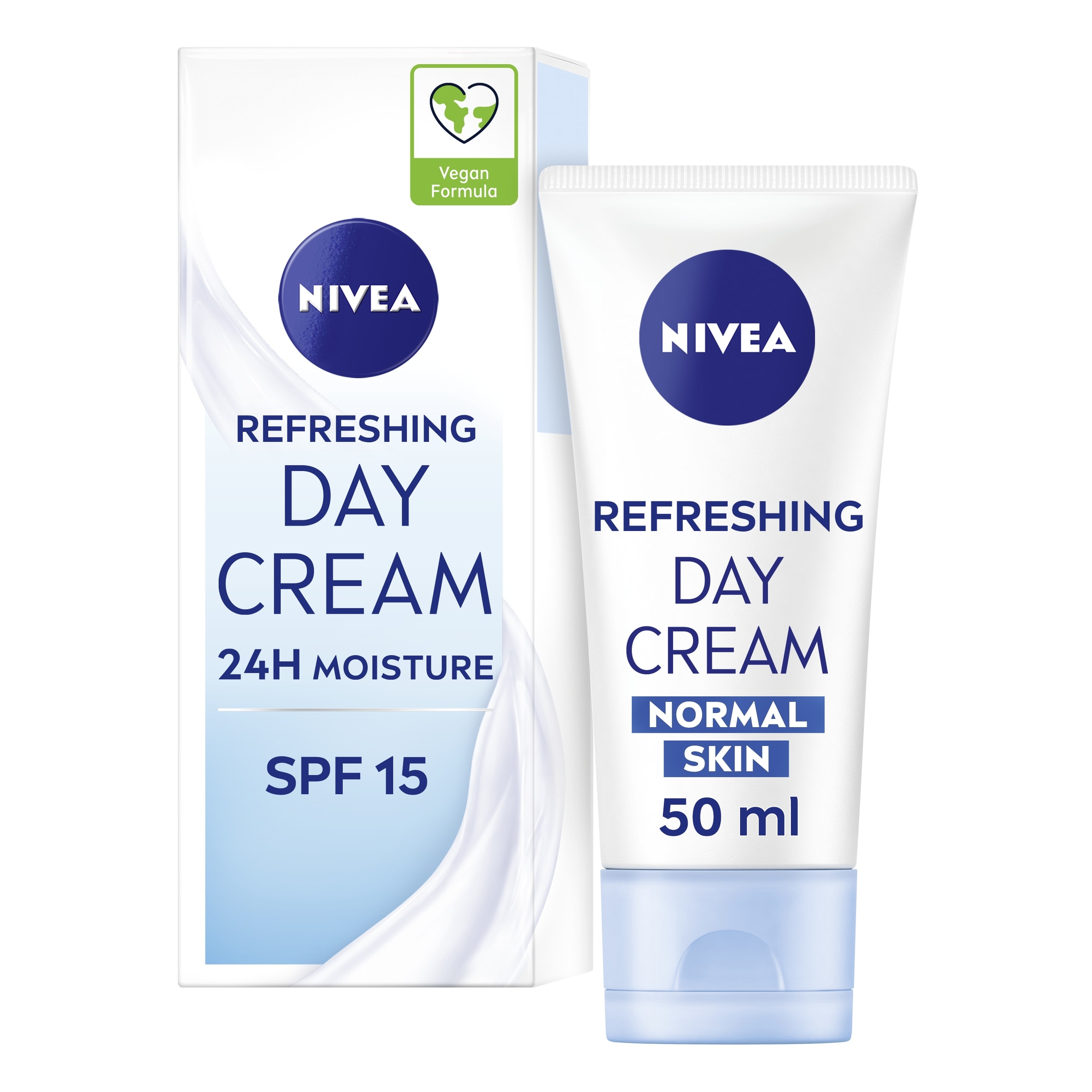 NIVEA Refreshing Day Cream Moisturiser SPF15 Normal Skin 50ml